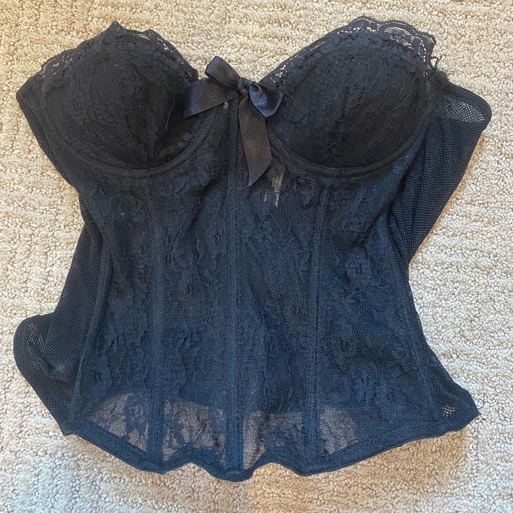 Black vintage lace corset